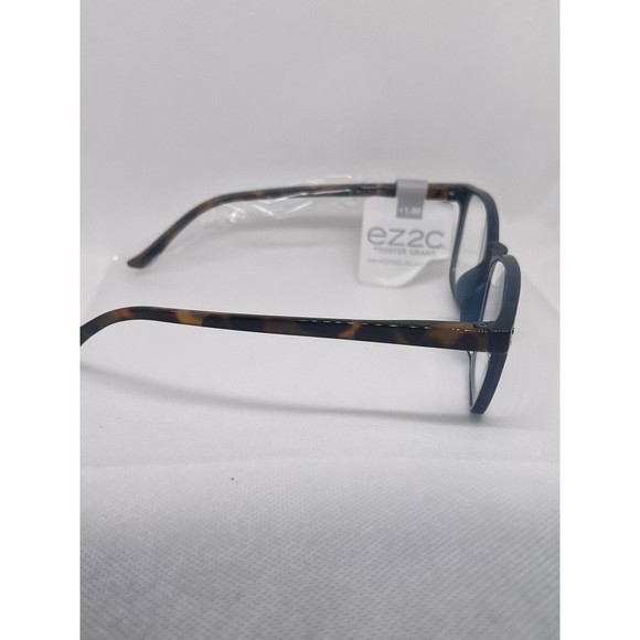 Foster Grant designer unisex ez2c reading glasses +1.00 mag blue tortoise - Picture 6 of 6